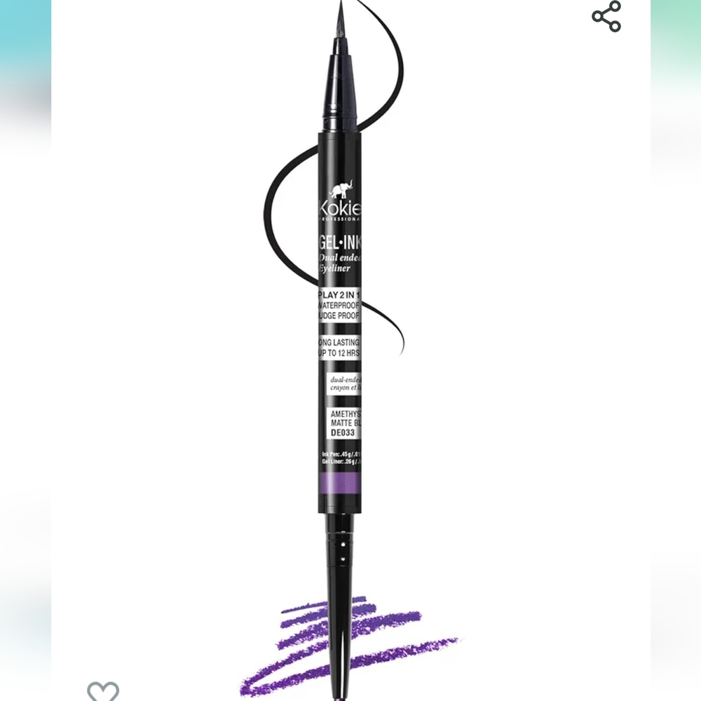 4/25 item. Kokie Pro Dual Ended Eyeliner In Amethyst and Matte Black